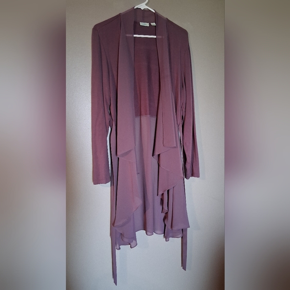 Logo Lounge Mauve Long Sleeve Flowy Cardigan - Picture 3 of 8